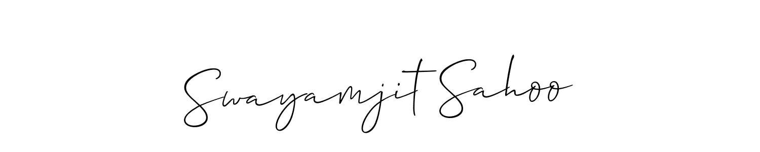 It looks lik you need a new signature style for name Swayamjit Sahoo. Design unique handwritten (Allison_Script) signature with our free signature maker in just a few clicks. Swayamjit Sahoo signature style 2 images and pictures png