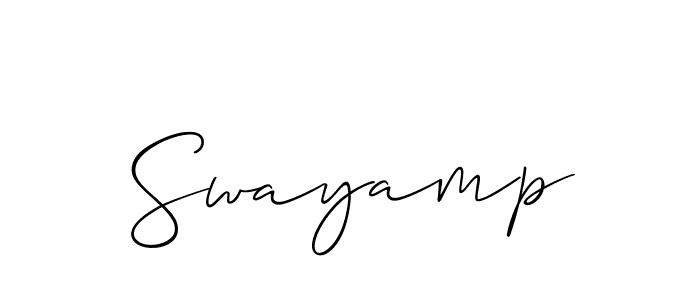 How to Draw Swayamp signature style? Allison_Script is a latest design signature styles for name Swayamp. Swayamp signature style 2 images and pictures png
