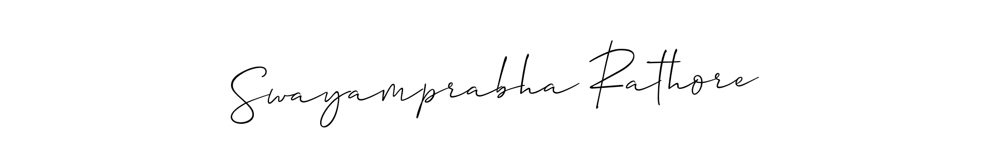 Design your own signature with our free online signature maker. With this signature software, you can create a handwritten (Allison_Script) signature for name Swayamprabha Rathore. Swayamprabha Rathore signature style 2 images and pictures png