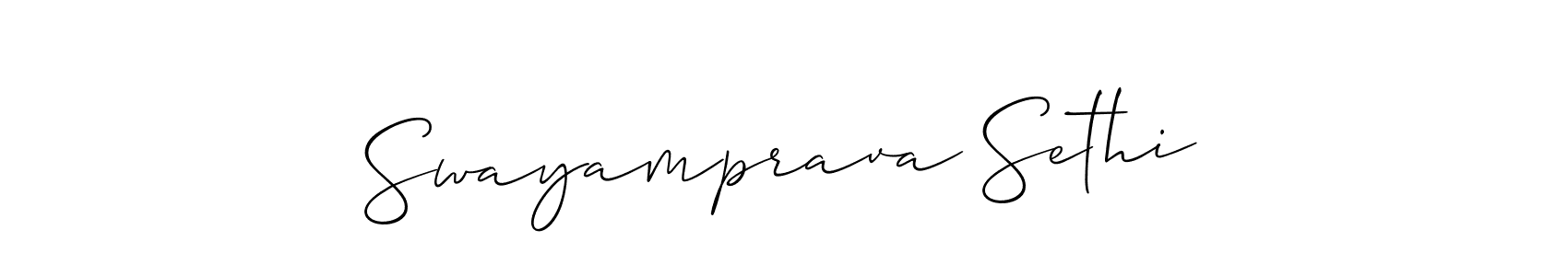 How to Draw Swayamprava Sethi signature style? Allison_Script is a latest design signature styles for name Swayamprava Sethi. Swayamprava Sethi signature style 2 images and pictures png