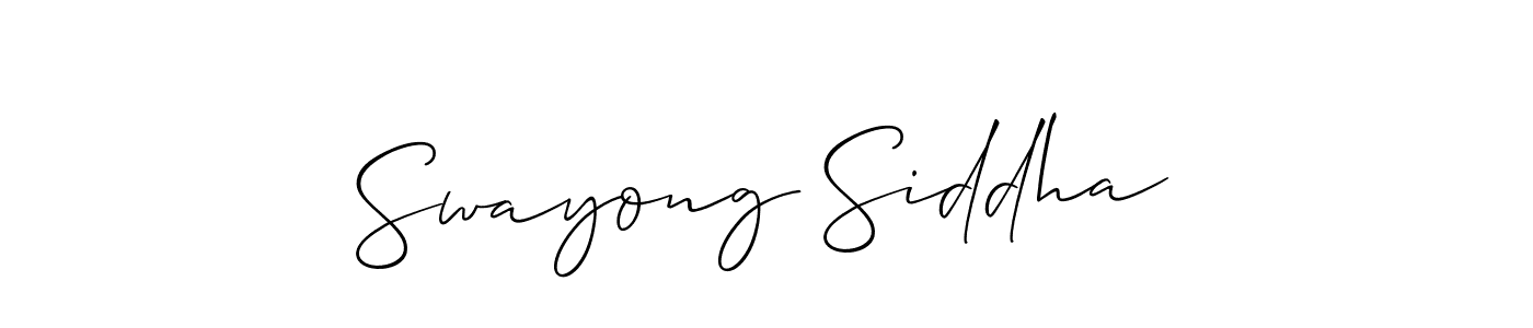 if you are searching for the best signature style for your name Swayong Siddha. so please give up your signature search. here we have designed multiple signature styles  using Allison_Script. Swayong Siddha signature style 2 images and pictures png