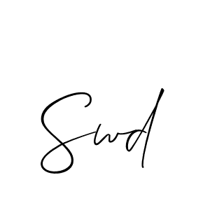 How to make Swd signature? Allison_Script is a professional autograph style. Create handwritten signature for Swd name. Swd signature style 2 images and pictures png