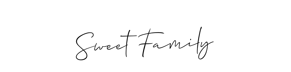 How to make Sweet Family name signature. Use Allison_Script style for creating short signs online. This is the latest handwritten sign. Sweet Family signature style 2 images and pictures png