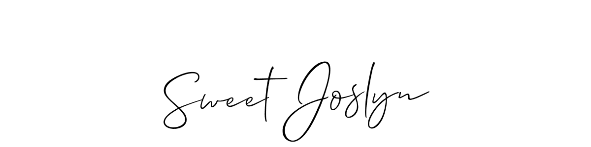 You should practise on your own different ways (Allison_Script) to write your name (Sweet Joslyn) in signature. don't let someone else do it for you. Sweet Joslyn signature style 2 images and pictures png