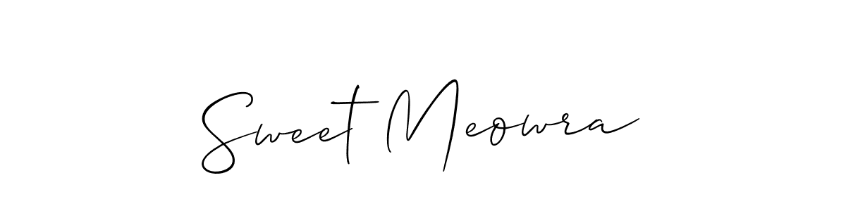 You should practise on your own different ways (Allison_Script) to write your name (Sweet Meowra) in signature. don't let someone else do it for you. Sweet Meowra signature style 2 images and pictures png