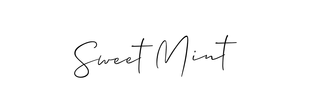 Create a beautiful signature design for name Sweet Mint. With this signature (Allison_Script) fonts, you can make a handwritten signature for free. Sweet Mint signature style 2 images and pictures png
