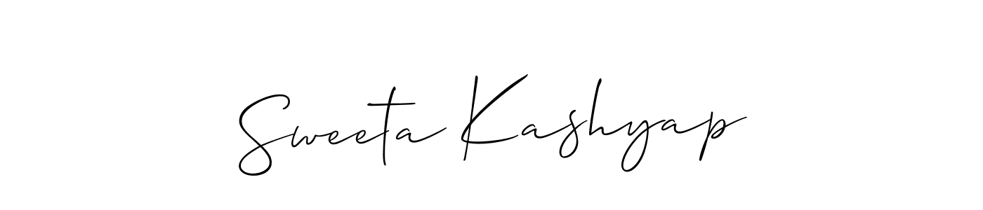 Use a signature maker to create a handwritten signature online. With this signature software, you can design (Allison_Script) your own signature for name Sweeta Kashyap. Sweeta Kashyap signature style 2 images and pictures png