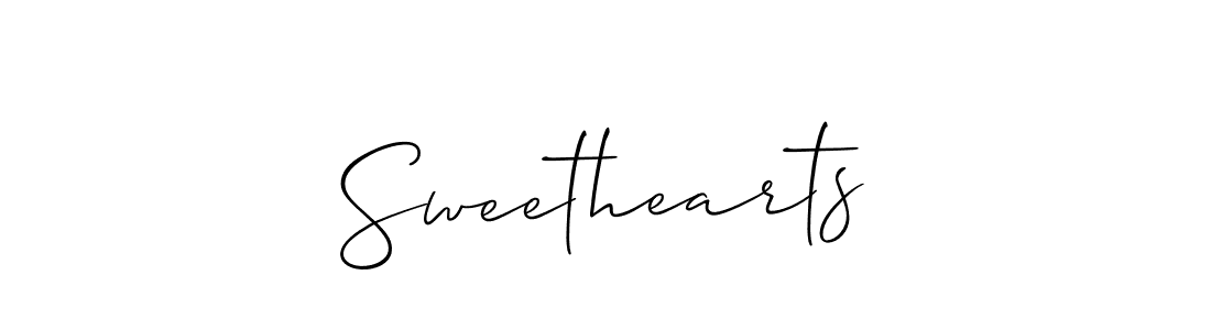 Design your own signature with our free online signature maker. With this signature software, you can create a handwritten (Allison_Script) signature for name Sweethearts. Sweethearts signature style 2 images and pictures png