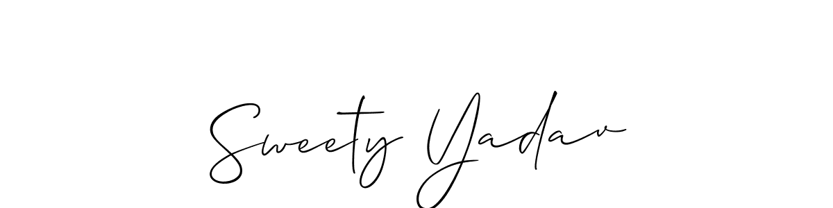 How to make Sweety Yadav name signature. Use Allison_Script style for creating short signs online. This is the latest handwritten sign. Sweety Yadav signature style 2 images and pictures png