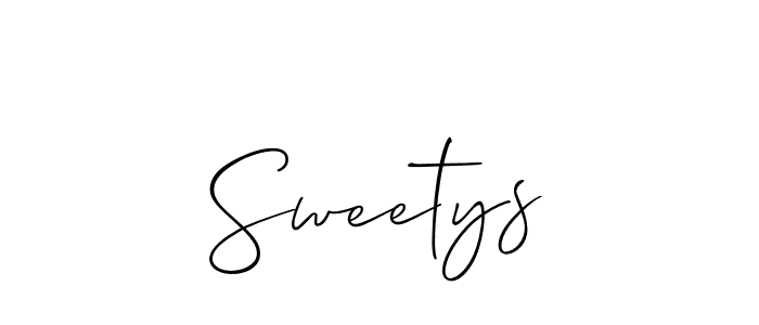 Use a signature maker to create a handwritten signature online. With this signature software, you can design (Allison_Script) your own signature for name Sweetys. Sweetys signature style 2 images and pictures png