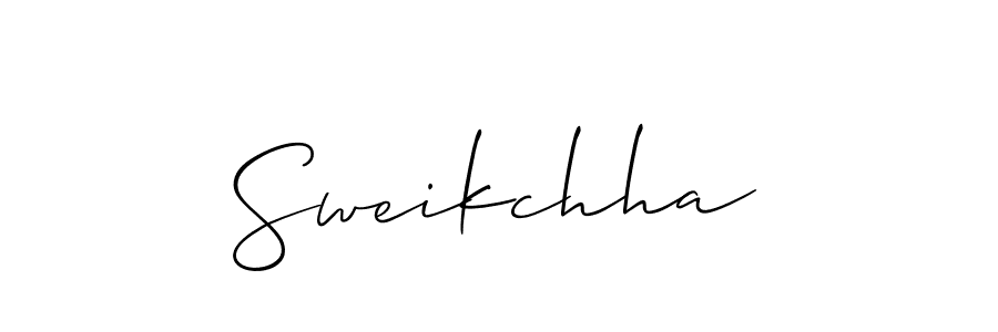 Design your own signature with our free online signature maker. With this signature software, you can create a handwritten (Allison_Script) signature for name Sweikchha. Sweikchha signature style 2 images and pictures png