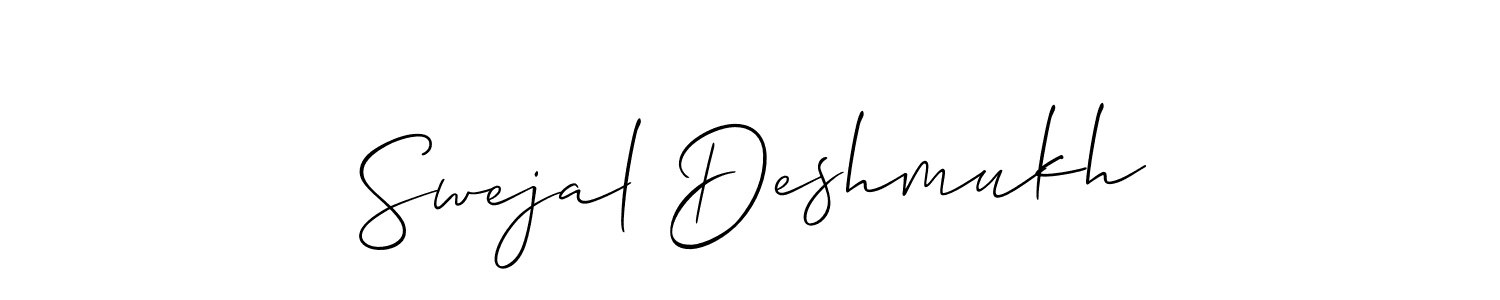 Allison_Script is a professional signature style that is perfect for those who want to add a touch of class to their signature. It is also a great choice for those who want to make their signature more unique. Get Swejal Deshmukh name to fancy signature for free. Swejal Deshmukh signature style 2 images and pictures png