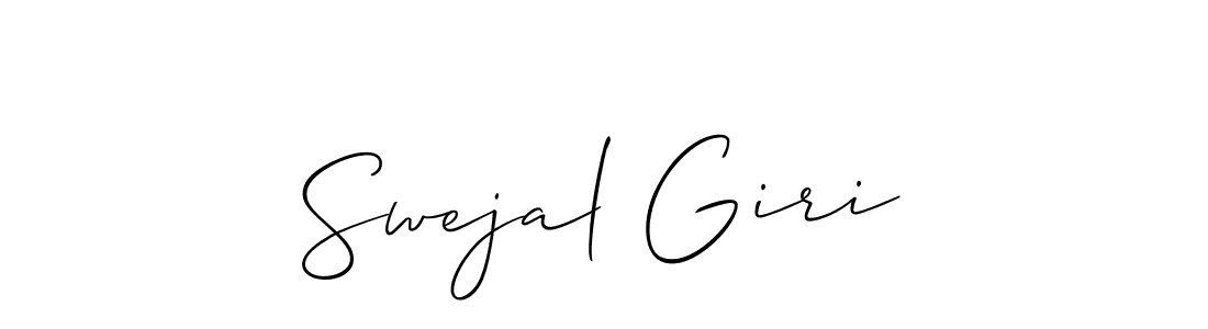 How to make Swejal Giri name signature. Use Allison_Script style for creating short signs online. This is the latest handwritten sign. Swejal Giri signature style 2 images and pictures png