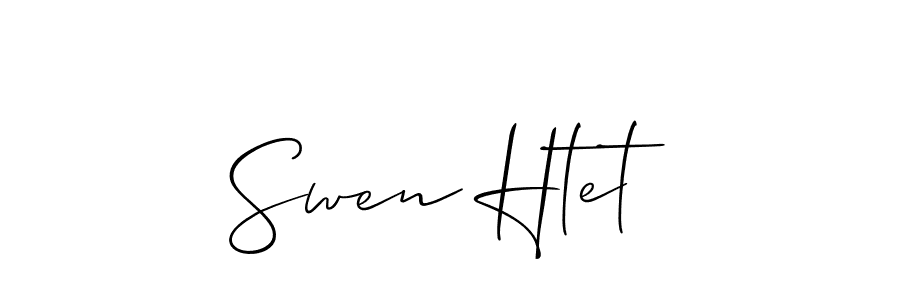 How to make Swen Htet signature? Allison_Script is a professional autograph style. Create handwritten signature for Swen Htet name. Swen Htet signature style 2 images and pictures png