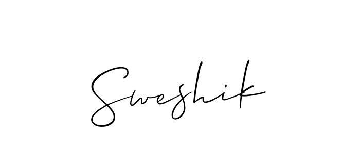 How to make Sweshik name signature. Use Allison_Script style for creating short signs online. This is the latest handwritten sign. Sweshik signature style 2 images and pictures png