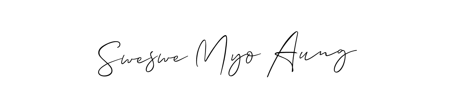 Design your own signature with our free online signature maker. With this signature software, you can create a handwritten (Allison_Script) signature for name Sweswe Myo Aung. Sweswe Myo Aung signature style 2 images and pictures png