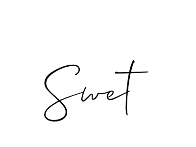 Use a signature maker to create a handwritten signature online. With this signature software, you can design (Allison_Script) your own signature for name Swet. Swet signature style 2 images and pictures png