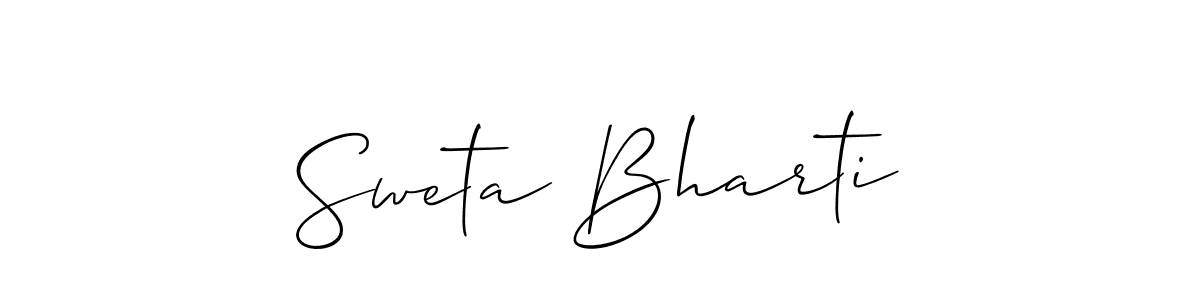 Make a beautiful signature design for name Sweta Bharti. With this signature (Allison_Script) style, you can create a handwritten signature for free. Sweta Bharti signature style 2 images and pictures png