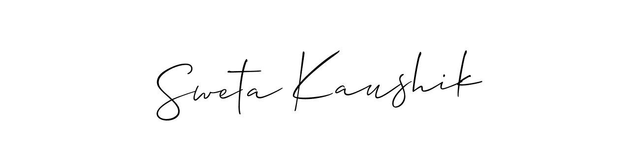 Also we have Sweta Kaushik name is the best signature style. Create professional handwritten signature collection using Allison_Script autograph style. Sweta Kaushik signature style 2 images and pictures png
