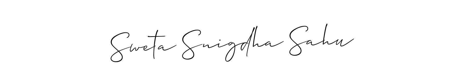 Design your own signature with our free online signature maker. With this signature software, you can create a handwritten (Allison_Script) signature for name Sweta Snigdha Sahu. Sweta Snigdha Sahu signature style 2 images and pictures png
