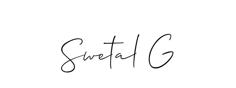 How to make Swetal G signature? Allison_Script is a professional autograph style. Create handwritten signature for Swetal G name. Swetal G signature style 2 images and pictures png