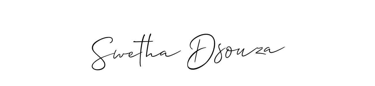 It looks lik you need a new signature style for name Swetha Dsouza. Design unique handwritten (Allison_Script) signature with our free signature maker in just a few clicks. Swetha Dsouza signature style 2 images and pictures png