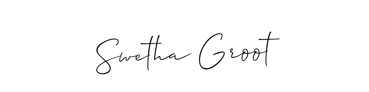 Also we have Swetha Groot name is the best signature style. Create professional handwritten signature collection using Allison_Script autograph style. Swetha Groot signature style 2 images and pictures png
