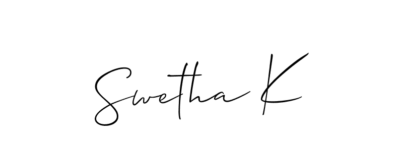 Create a beautiful signature design for name Swetha K. With this signature (Allison_Script) fonts, you can make a handwritten signature for free. Swetha K signature style 2 images and pictures png