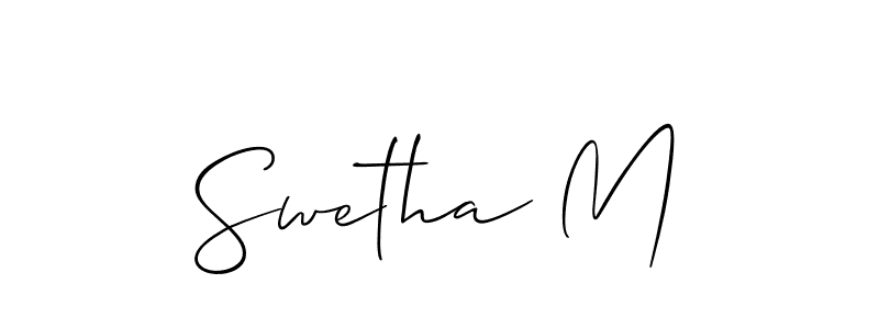 if you are searching for the best signature style for your name Swetha M. so please give up your signature search. here we have designed multiple signature styles  using Allison_Script. Swetha M signature style 2 images and pictures png