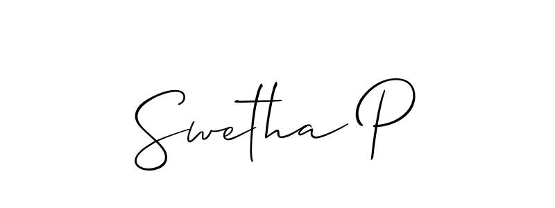 Swetha P stylish signature style. Best Handwritten Sign (Allison_Script) for my name. Handwritten Signature Collection Ideas for my name Swetha P. Swetha P signature style 2 images and pictures png