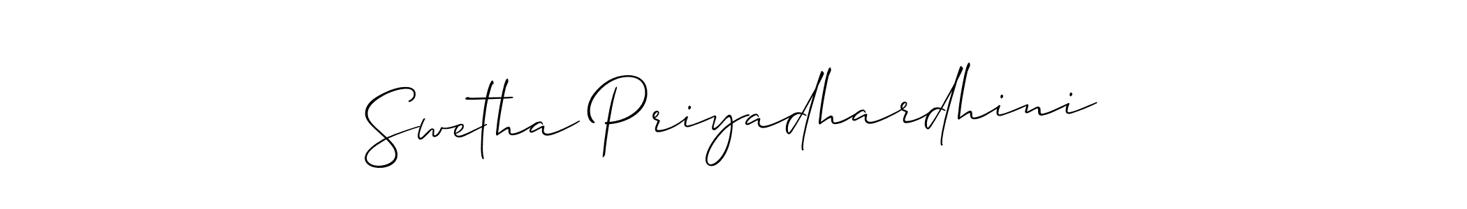 How to make Swetha Priyadhardhini name signature. Use Allison_Script style for creating short signs online. This is the latest handwritten sign. Swetha Priyadhardhini signature style 2 images and pictures png