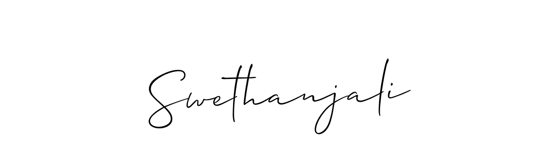 How to make Swethanjali name signature. Use Allison_Script style for creating short signs online. This is the latest handwritten sign. Swethanjali signature style 2 images and pictures png