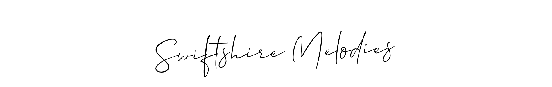Use a signature maker to create a handwritten signature online. With this signature software, you can design (Allison_Script) your own signature for name Swiftshire Melodies. Swiftshire Melodies signature style 2 images and pictures png