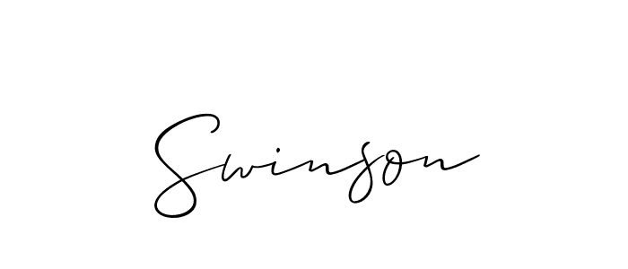 Use a signature maker to create a handwritten signature online. With this signature software, you can design (Allison_Script) your own signature for name Swinson. Swinson signature style 2 images and pictures png