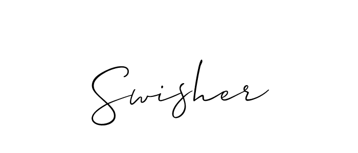 Make a beautiful signature design for name Swisher. With this signature (Allison_Script) style, you can create a handwritten signature for free. Swisher signature style 2 images and pictures png