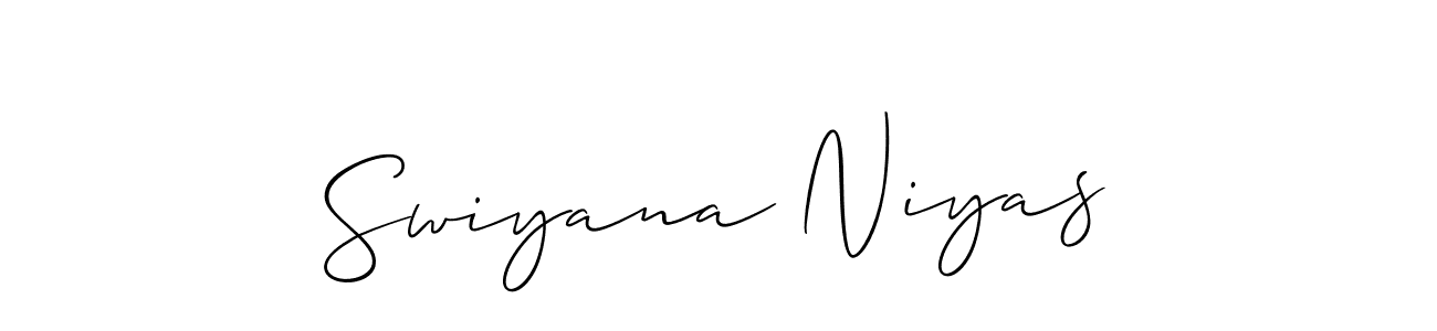 How to make Swiyana Niyas signature? Allison_Script is a professional autograph style. Create handwritten signature for Swiyana Niyas name. Swiyana Niyas signature style 2 images and pictures png