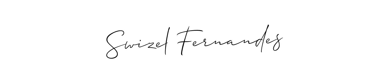 The best way (Allison_Script) to make a short signature is to pick only two or three words in your name. The name Swizel Fernandes include a total of six letters. For converting this name. Swizel Fernandes signature style 2 images and pictures png