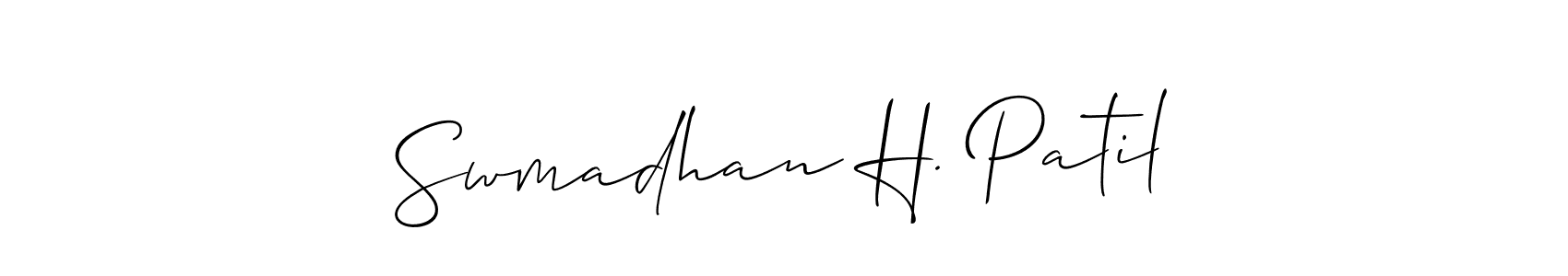 Use a signature maker to create a handwritten signature online. With this signature software, you can design (Allison_Script) your own signature for name Swmadhan H. Patil. Swmadhan H. Patil signature style 2 images and pictures png