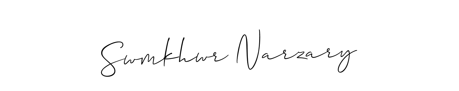 How to make Swmkhwr Narzary signature? Allison_Script is a professional autograph style. Create handwritten signature for Swmkhwr Narzary name. Swmkhwr Narzary signature style 2 images and pictures png