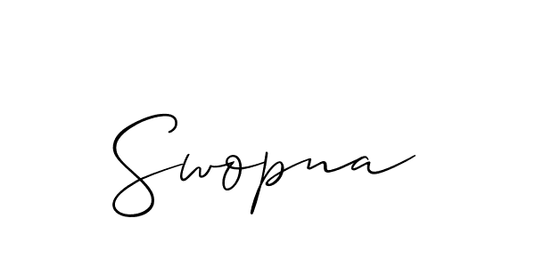 How to make Swopna name signature. Use Allison_Script style for creating short signs online. This is the latest handwritten sign. Swopna signature style 2 images and pictures png