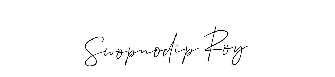 How to make Swopnodip Roy signature? Allison_Script is a professional autograph style. Create handwritten signature for Swopnodip Roy name. Swopnodip Roy signature style 2 images and pictures png