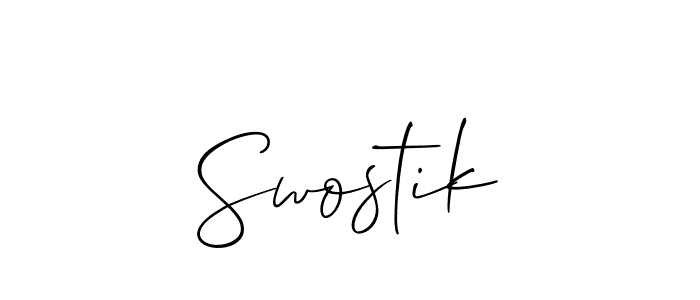 Make a short Swostik signature style. Manage your documents anywhere anytime using Allison_Script. Create and add eSignatures, submit forms, share and send files easily. Swostik signature style 2 images and pictures png