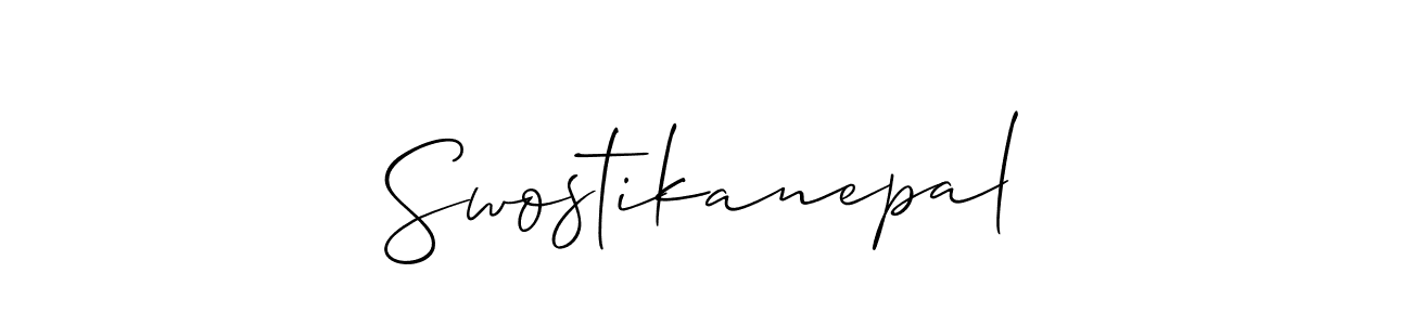 Also we have Swostikanepal name is the best signature style. Create professional handwritten signature collection using Allison_Script autograph style. Swostikanepal signature style 2 images and pictures png