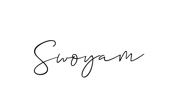 Similarly Allison_Script is the best handwritten signature design. Signature creator online .You can use it as an online autograph creator for name Swoyam. Swoyam signature style 2 images and pictures png