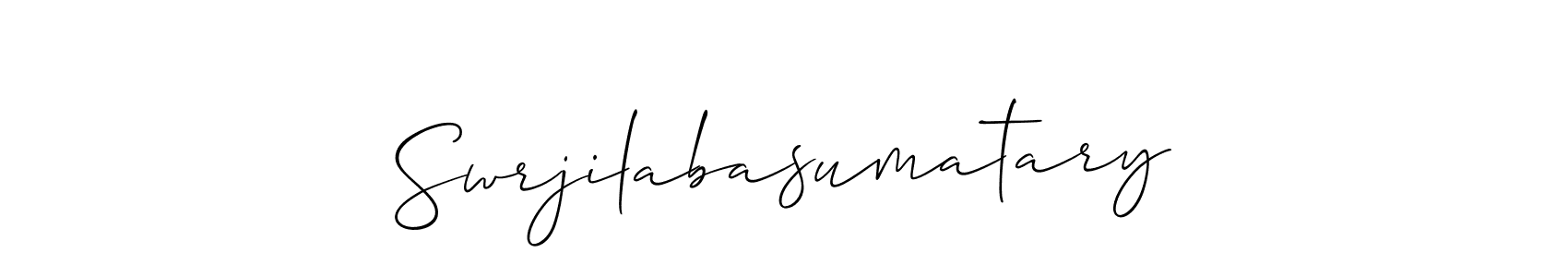 It looks lik you need a new signature style for name Swrjilabasumatary. Design unique handwritten (Allison_Script) signature with our free signature maker in just a few clicks. Swrjilabasumatary signature style 2 images and pictures png