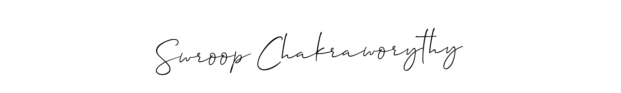 How to make Swroop Chakraworythy name signature. Use Allison_Script style for creating short signs online. This is the latest handwritten sign. Swroop Chakraworythy signature style 2 images and pictures png