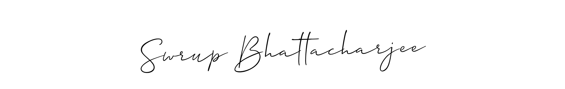 Allison_Script is a professional signature style that is perfect for those who want to add a touch of class to their signature. It is also a great choice for those who want to make their signature more unique. Get Swrup Bhattacharjee name to fancy signature for free. Swrup Bhattacharjee signature style 2 images and pictures png