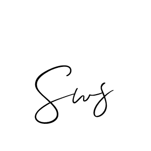 How to make Sws signature? Allison_Script is a professional autograph style. Create handwritten signature for Sws name. Sws signature style 2 images and pictures png