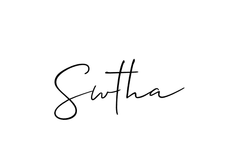 How to make Swtha name signature. Use Allison_Script style for creating short signs online. This is the latest handwritten sign. Swtha signature style 2 images and pictures png