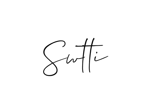 Design your own signature with our free online signature maker. With this signature software, you can create a handwritten (Allison_Script) signature for name Swtti. Swtti signature style 2 images and pictures png